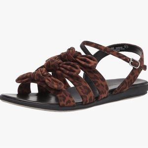 Aerosoles Warsaw Leopard Combo Bows Flat Sandals - Size 9